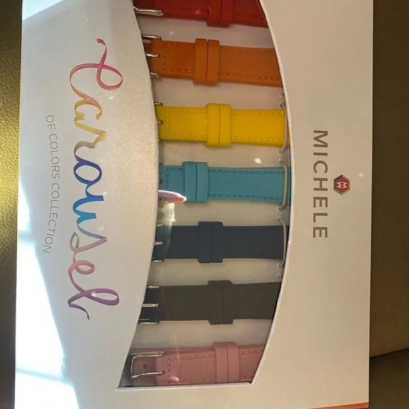 MICHELE Carousel of Colors Collections Crocodile Embossed Silicone Watch Straps - Picture 9 of 9